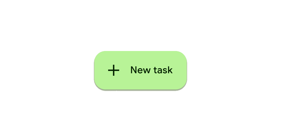 Rendered example of the Extended FloatingActionButton Material widget.